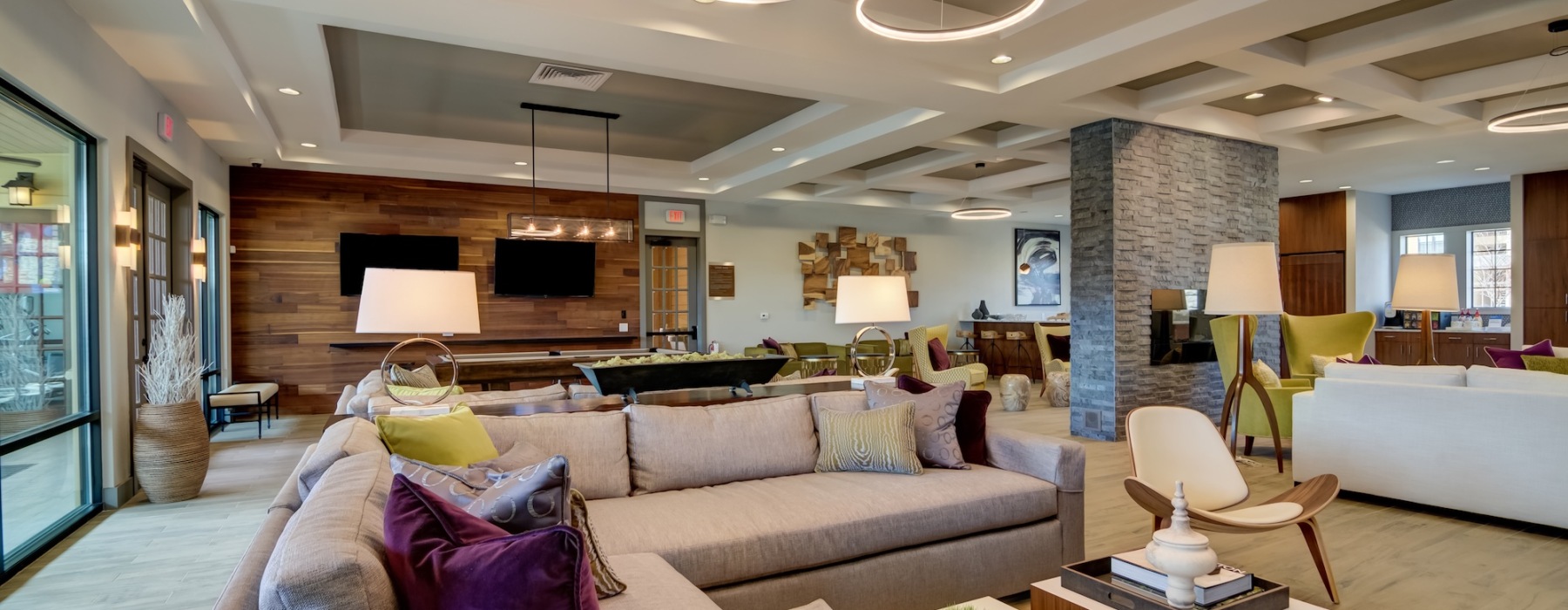 Beautiful clubroom with lounge seating